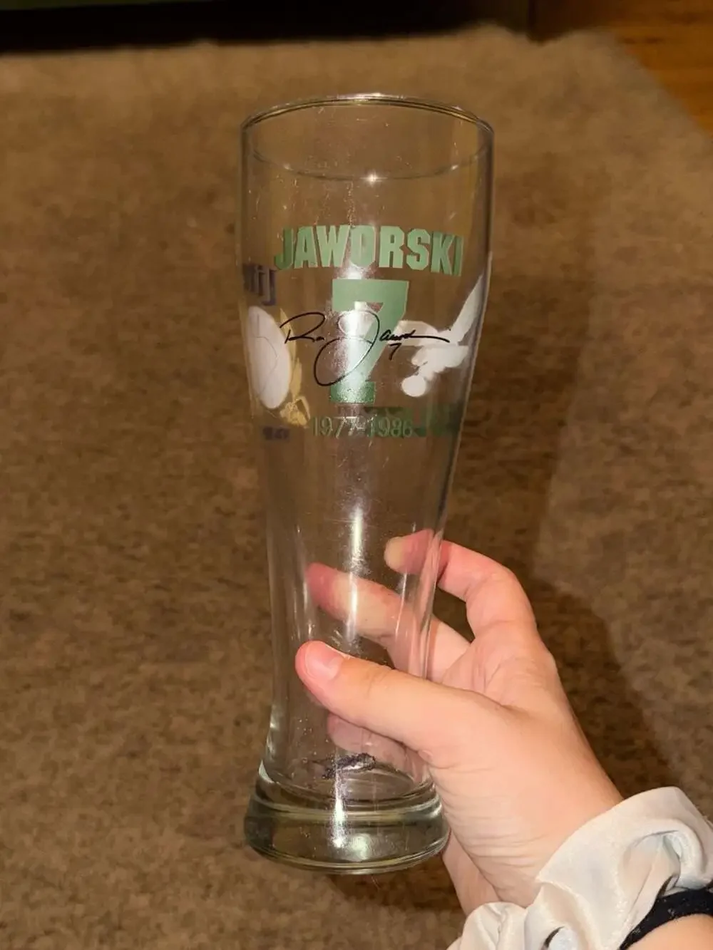 Vintage Miller Lite Philadelphia Eagles Ron Jaworski Pilsner Glass